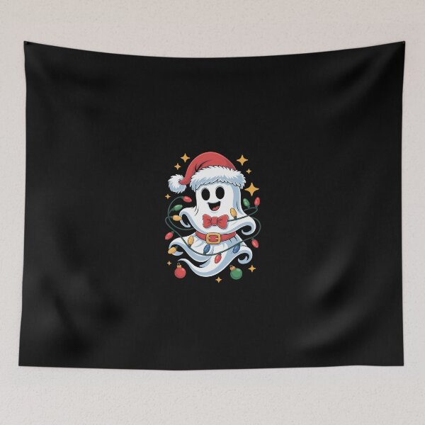 Item preview, Cute Ghost Halloween Ghost Santa Bow Christmas Lights Xmas designed and sold by KarstenNoanra.