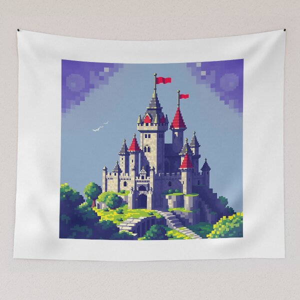 Item preview, Pixelated Medieval Castle Artwork designed and sold by sharon1210.