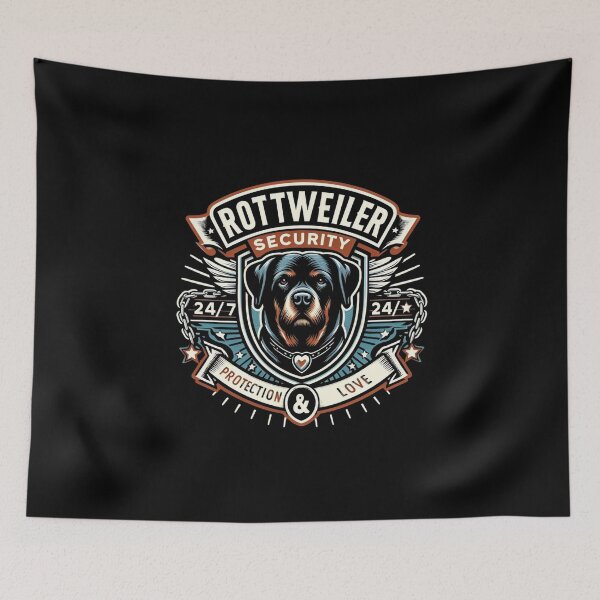 Item preview, Rottweiler Security – 24/7 Protection & Love Badge | Funny Guard Dog Design designed and sold by dogslover22.