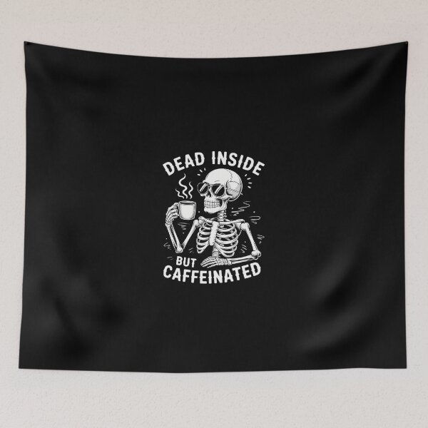 Item preview, Dead Inside But Caffeinated Halloween Funny Skeleton Coffee designed and sold by KarstenNoanra.