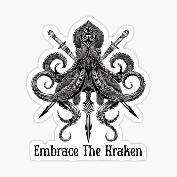 Item preview, Tribal Kraken Design with Swords — Embrace the Kraken designed and sold by HannaArtHeart.