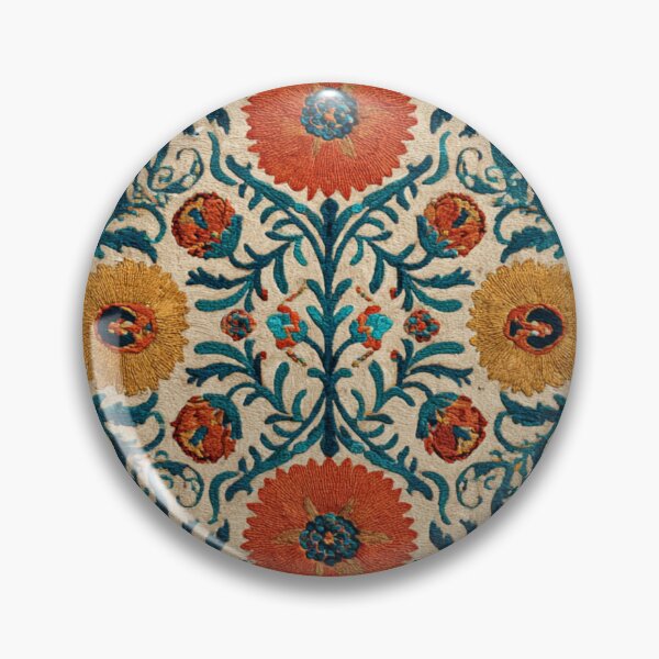 Item preview, Uzbekistan Neem Embroidery Floral Traditional Carpet designed and sold by GrinGalore.