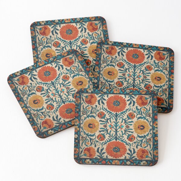 Item preview, Uzbekistan Neem Embroidery Floral Traditional Carpet designed and sold by GrinGalore.