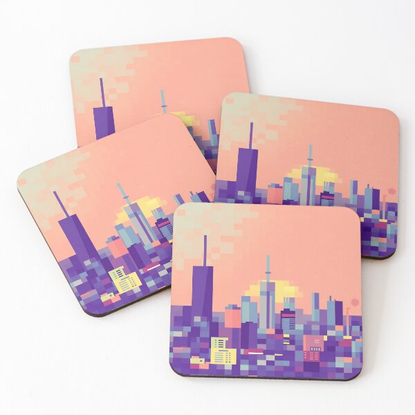 Item preview, Pixelated City Skyline Art designed and sold by sharon1210.