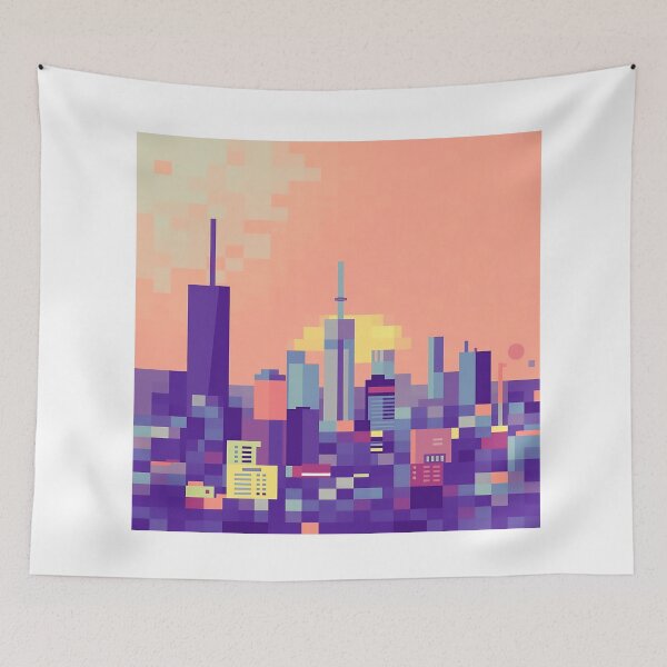 Item preview, Pixelated City Skyline Art designed and sold by sharon1210.