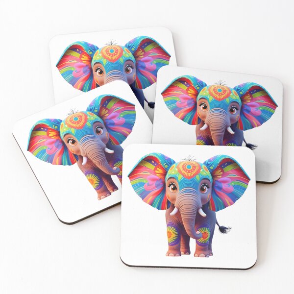 Item preview, Colorful Power: Hyper-Realistic 3D Elephant with Whimsical Flair ??✨ designed and sold by catcurio.