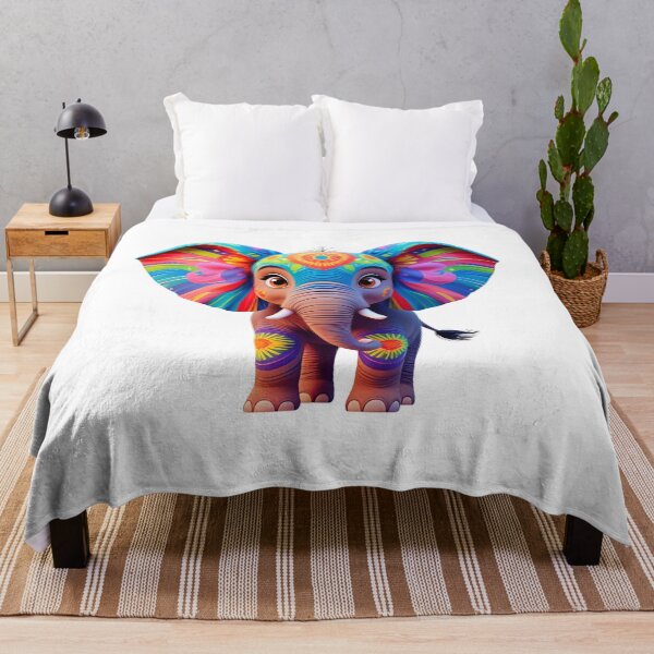 Item preview, Colorful Power: Hyper-Realistic 3D Elephant with Whimsical Flair ??✨ designed and sold by catcurio.