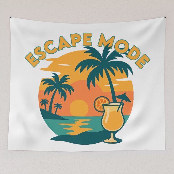 Item preview, Escape Mode – Tropical Sunset Cocktail Art for Chill Vibes designed and sold by DKunic.