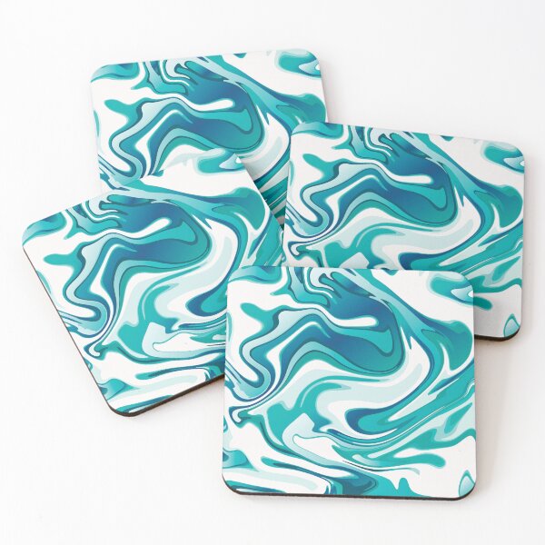 Item preview, Abstract Teal Swirls - Serene Fluid Aesthetic designed and sold by KhadijaBatool38.