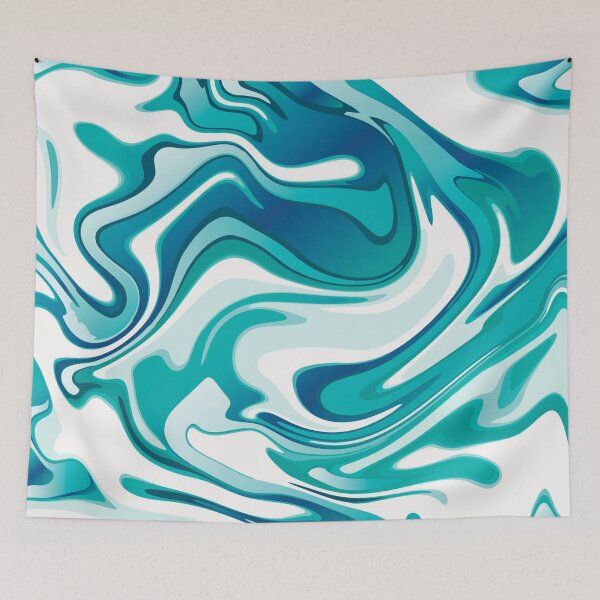 Item preview, Abstract Teal Swirls - Serene Fluid Aesthetic designed and sold by KhadijaBatool38.