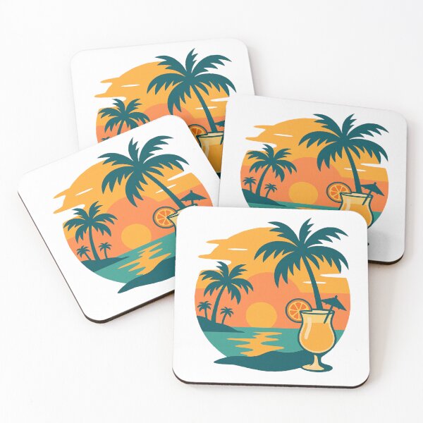 Item preview, Tropical Cocktail Sunset – Beach Hammock Summer Vibes Illustration designed and sold by DKunic.