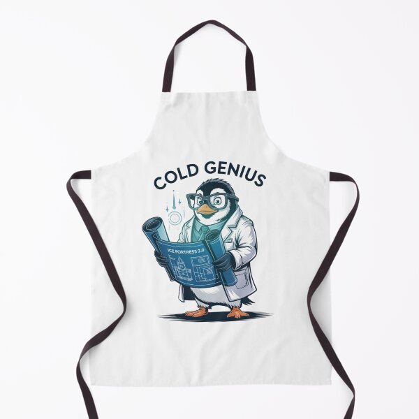 Item preview, Cold Genius – Scientist Penguin Blueprint Cartoon designed and sold by ArtByYunus.