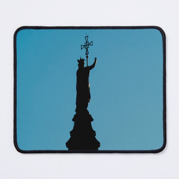 Item preview, Barcelona Cathedral spire silhouetted against a blue sky designed and sold by bailey-cooper.