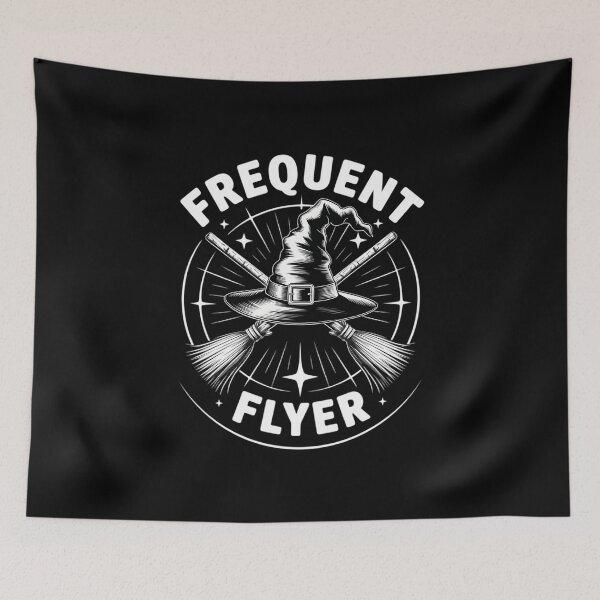 Item preview, Frequent Flyer Witch Hat with Crossed Broomsticks designed and sold by Sea4Adventures.