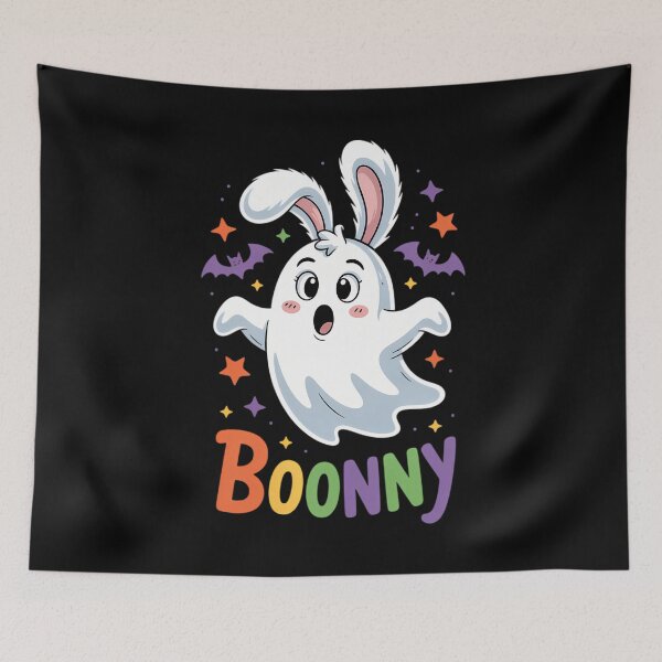 Item preview, Funny Boonny Ghost Bunny Halloween Frequent Flyer Witch Hat with Crossed Broomsticks designed and sold by Sea4Adventures.
