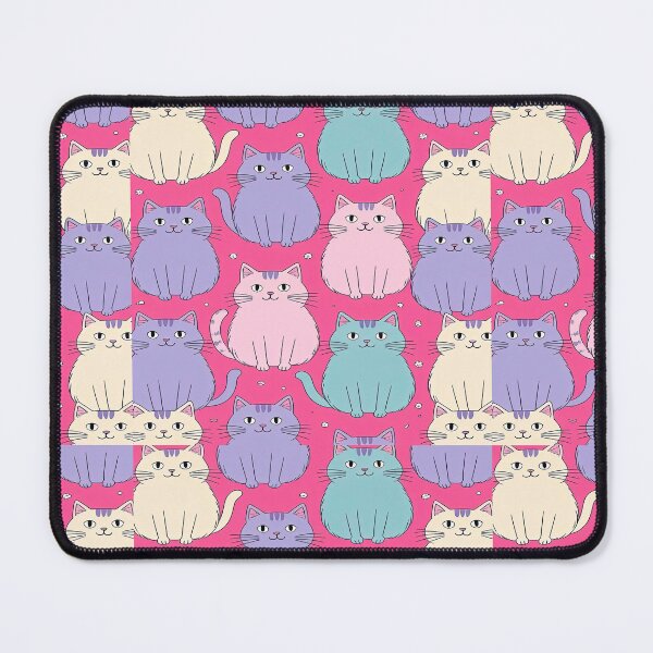 Item preview, cute funny cat pattern pink sweet pattern with fluffy purple kittens ,aesthetic cat art,funny cat,Cat Lover,cute cat,cat pattern designed and sold by Expressions-Sel.