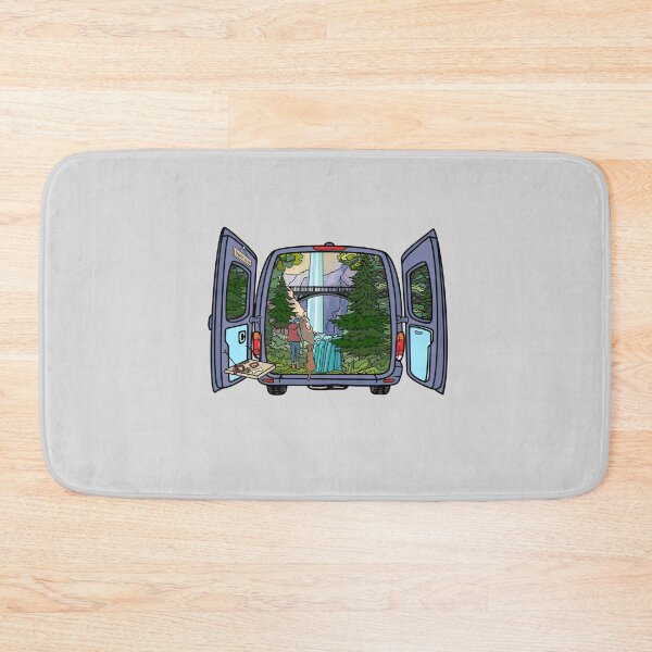 Item preview, Vanlife Views - waterfall with dog - Roadtrip Adventures designed and sold by aziza-doodles.