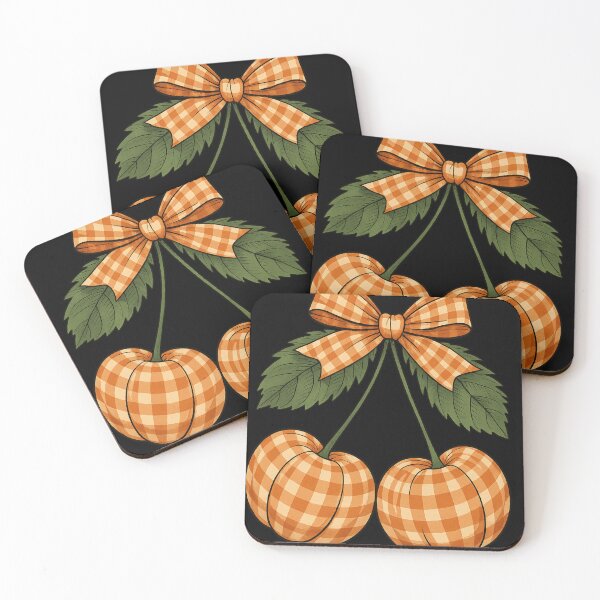 Item preview, Gingham Cherries with Fall Bow and Leaves designed and sold by haitrieuic96.