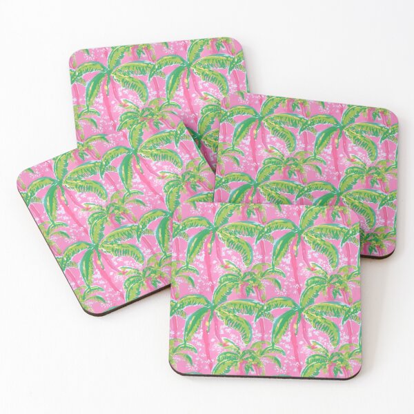 Item preview, Preppy palm trees in pink and green gouache painting designed and sold by SophieClimaArt.