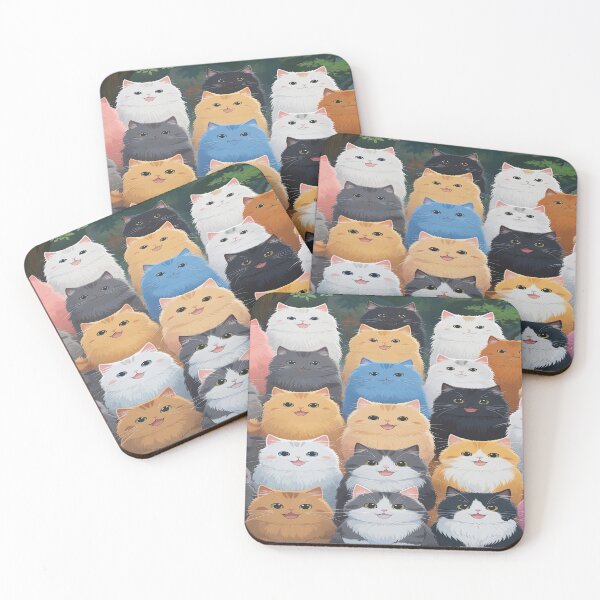 Item preview,  cute funny  cat pattern  colorful cute pattern with fluffy  cheerful kittens ,aesthetic cat art,funny cat,Cat Lover,cute cat,cat pattern designed and sold by Expressions-Sel.