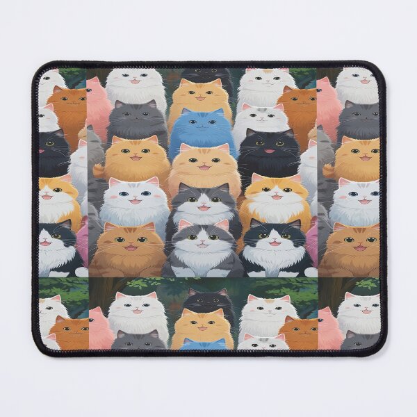 Item preview, cute funny cat pattern colorful cute pattern with fluffy cheerful kittens ,aesthetic cat art,funny cat,Cat Lover,cute cat,cat pattern designed and sold by Expressions-Sel.