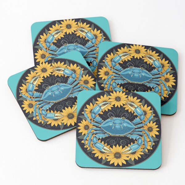 Item preview, Blue Crustacean And Black Eyed Susan Flowers designed and sold by taiche.