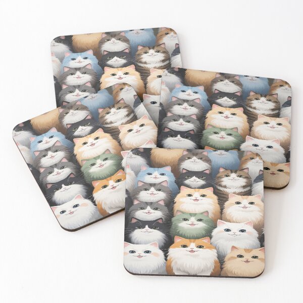 Item preview, cute funny  cat pattern  colorful cute pattern with fluffy  colorful cheerful kittens ,aesthetic cat art,funny cat,Cat Lover,cute cat,cat pattern designed and sold by Expressions-Sel.
