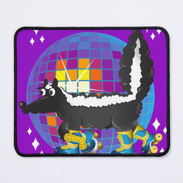 Item preview, Too Funky to Stink 80s Disco Skunk in Yellow & Blue Rollerskates designed and sold by Webstudio 2Amigos.