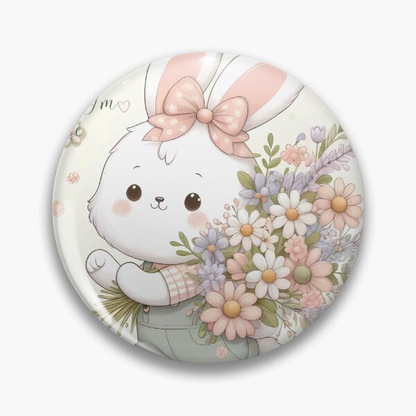 Item preview, Cute Bunny Running with Flowers designed and sold by Nexloft.