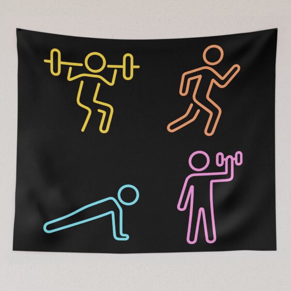 Item preview, Neon glowing gym stick figures on transparent background designed and sold by optimusprime39.