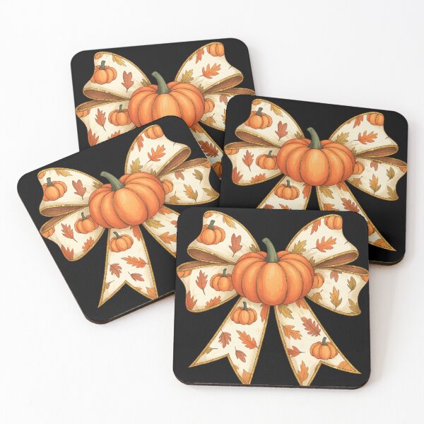 Item preview, Pumpkin and Autumn Leaves Bow with Gold Trim designed and sold by haitrieuic96.