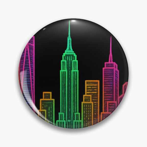 Item preview,  neon-colored New York city design on transparent background designed and sold by optimusprime39.