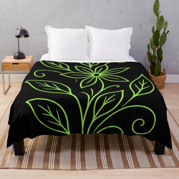 Item preview, Unique neon green botanical design with glowing plant elements designed and sold by optimusprime39.
