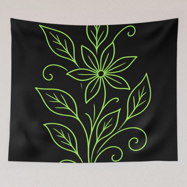 Item preview, Unique neon green botanical design with glowing plant elements designed and sold by optimusprime39.