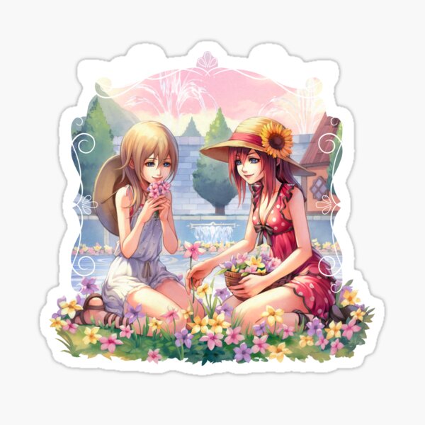 Item preview, Kairi y Namine recogiendo flores designed and sold by Lali-Holley.