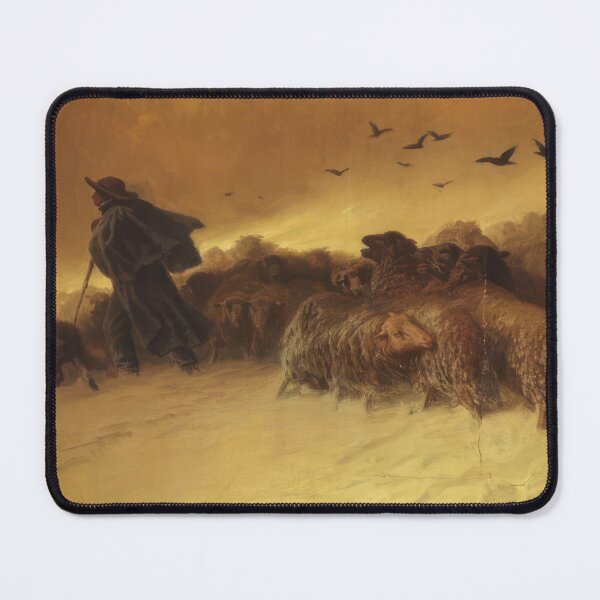 Item preview, Schäfer Mit Hund Und Seiner Schafherde in Winterlandschaft - Romanticism, Naturalism by August Friedrich Schenck designed and sold by GabyddAlessandr.