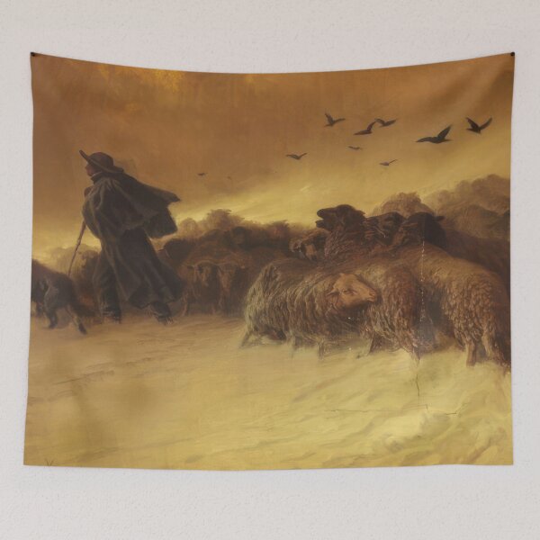 Item preview, Schäfer Mit Hund Und Seiner Schafherde in Winterlandschaft - Romanticism, Naturalism by August Friedrich Schenck designed and sold by GabyddAlessandr.
