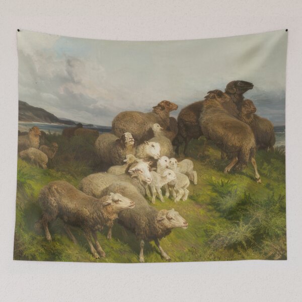 Item preview, SHEEP IN A MEADOW - 1865 by August Friedrich Schenck designed and sold by GabyddAlessandr.