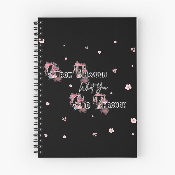 Item preview, Grow Through What You Go Through – Floral Motivational Quote Design designed and sold by Cozyscribbles.
