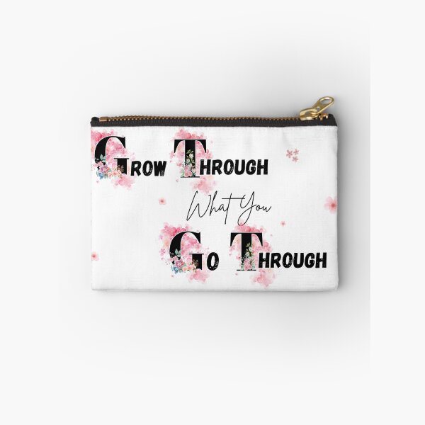 Item preview, Grow Through What You Go Through – Floral Motivational Quote Design designed and sold by Cozyscribbles.
