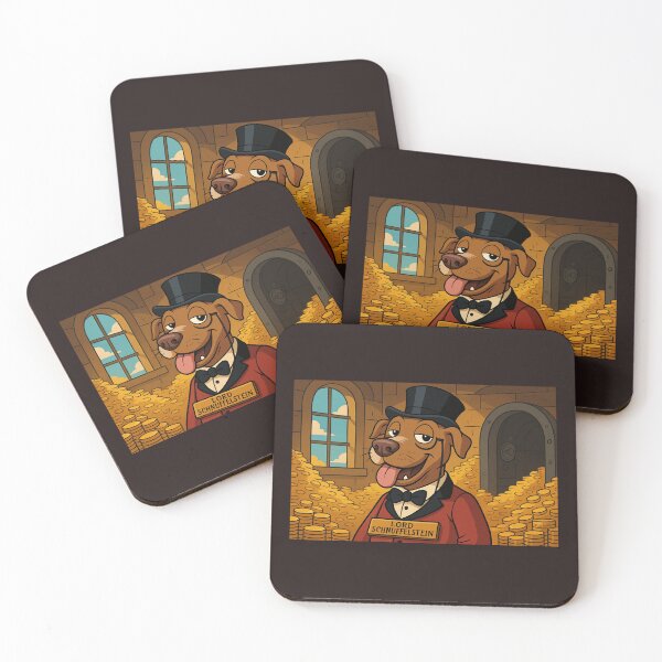 Item preview, Whisky Lord von Schnuffelstein in the vault – cartoon dog in a money frenzy designed and sold by Konsolen-Hühnchen.