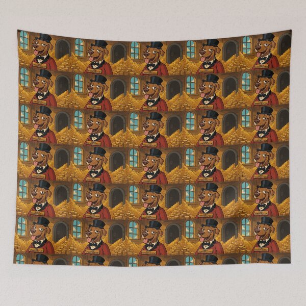 Item preview, Whisky Lord von Schnuffelstein in the vault – cartoon dog in a money frenzy designed and sold by Konsolen-Hühnchen.