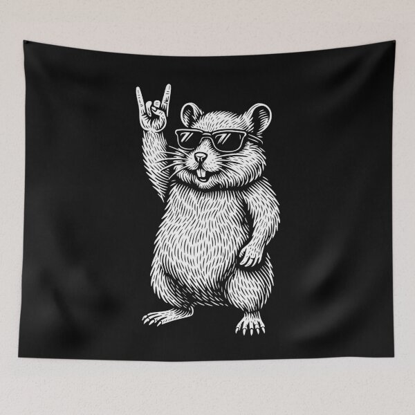 Item preview, Hamster Rock Music Funny Retro Heavy Metal designed and sold by LuminOrb.