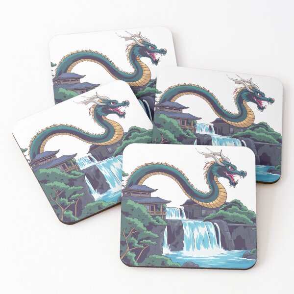 Item preview,  Majestic Green Dragon Over Waterfall in Japan designed and sold by Skyla007.