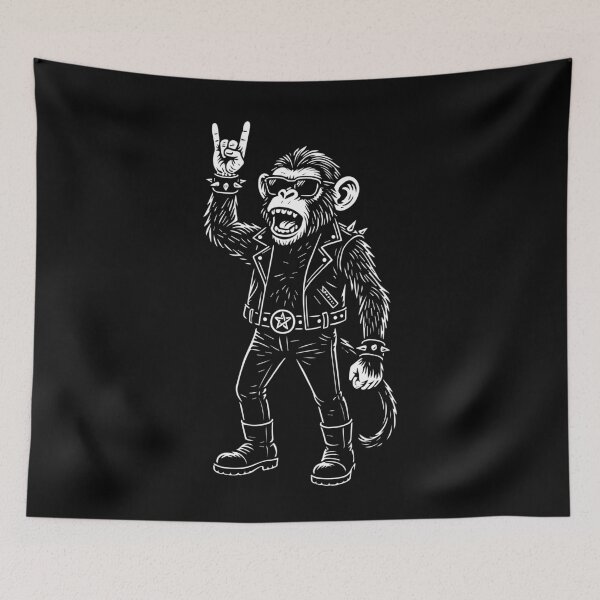 Item preview, Rock Music Heavy Metal Monkey Retro Man Woman designed and sold by LuminOrb.