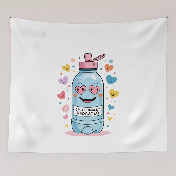 Item preview, Emotionally Hydrated – Cute Heart Bottle Aesthetic for Self-Love & Positivity designed and sold by TheTeeSpark.