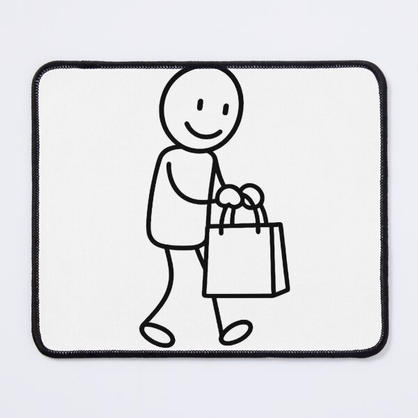 Item preview, Cute Minimalist Shopping Stick Figure designed and sold by xmoudx.