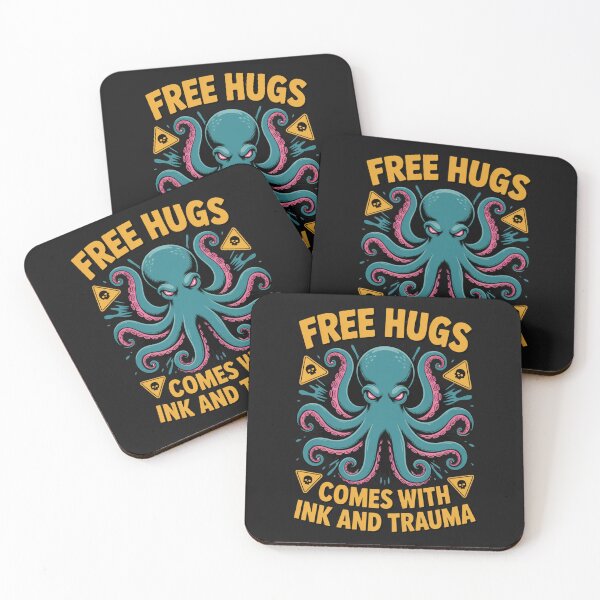 Item preview, Free Hugs Comes With Ink And Trauma: Funny Octopus Art designed and sold by elynne9.