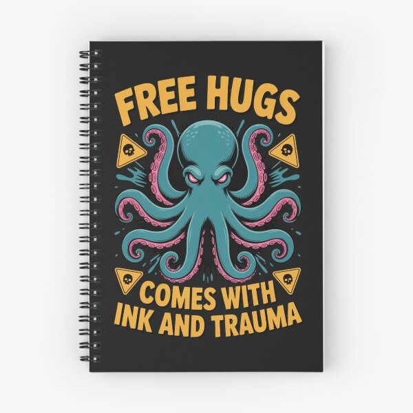 Item preview, Free Hugs Comes With Ink And Trauma: Funny Octopus Art designed and sold by elynne9.