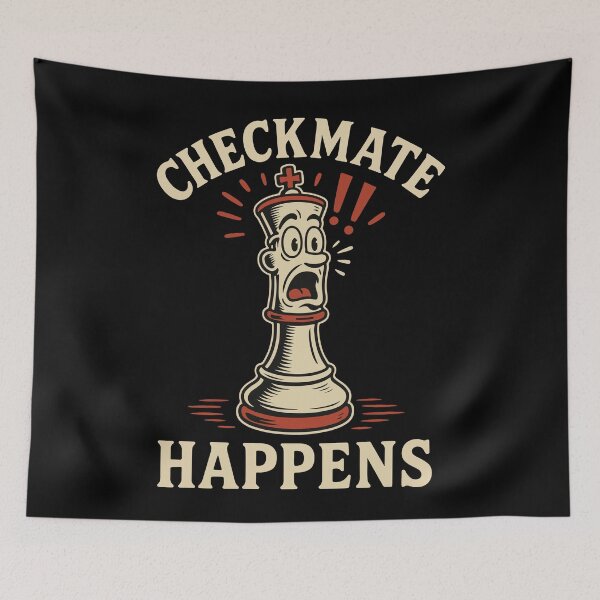 Item preview, Checkmate Happens Chess Player Enthusiasts Board designed and sold by LuminOrb.